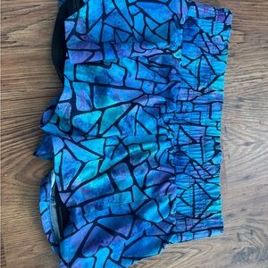 Constantly Varied Gear Teal and Violet Patterned Shorts